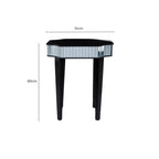 Black Mirrored Detail Top Side Table with Smooth Surface | Clavier