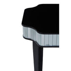 Black Mirrored Detail Top Side Table with Smooth Surface | Clavier