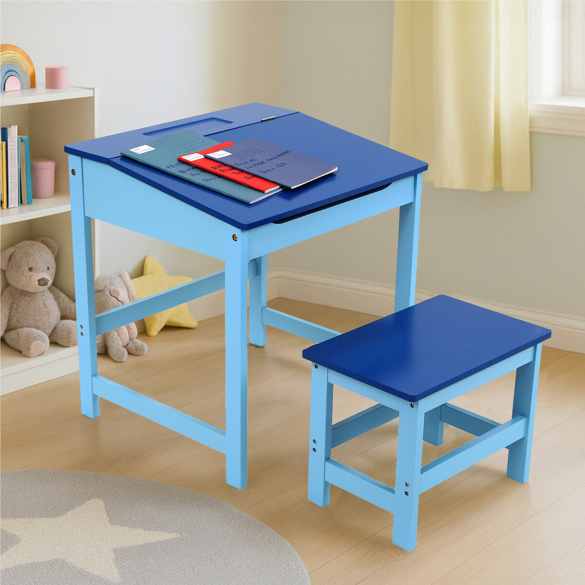 Children's Blue Desk and Stool | Jordan