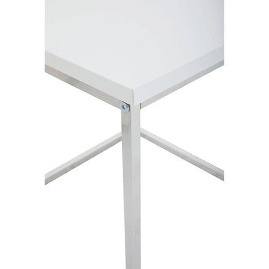 Matte White Top Nest of 3 Tables with Chrome Frame | Fulton