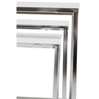 Matte White Top Nest of 3 Tables with Chrome Frame | Fulton