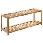 2 Tier Walnut Wood Shoe Rack | ARLA
