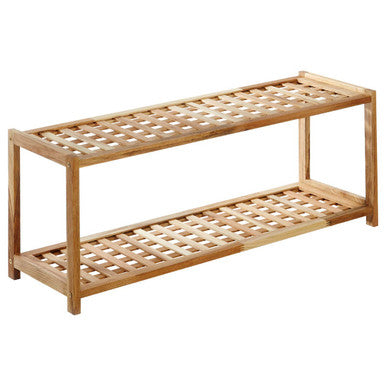 2 Tier Walnut Wood Shoe Rack | ARLA