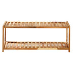 2 Tier Walnut Wood Shoe Rack | ARLA