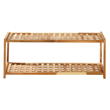 2 Tier Walnut Wood Shoe Rack | ARLA