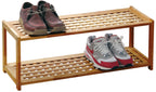 2 Tier Walnut Wood Shoe Rack | ARLA