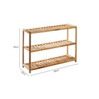 3 Tier Walnut Wood Grid Design Shoe Rack | Arla