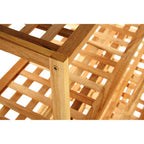 4 Tier Walnut Wood Grid Design Shoe Rack | Arla