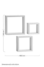 Kayli Set Of Three White Mdf And Pvc Coating Wall Cubes