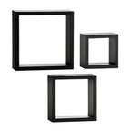 Set of Three Black Wall Cubes | Kayli