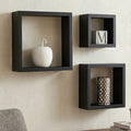 Set of Three Black Wall Cubes | Kayli