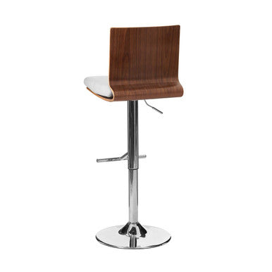 Walnut and White Bar Chair with Square Back | Giles