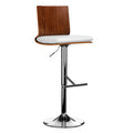 Walnut and White Bar Chair with Square Back | Giles