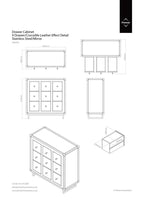 9 Drawer Crocodile Leather Effect Cabinet | Carla