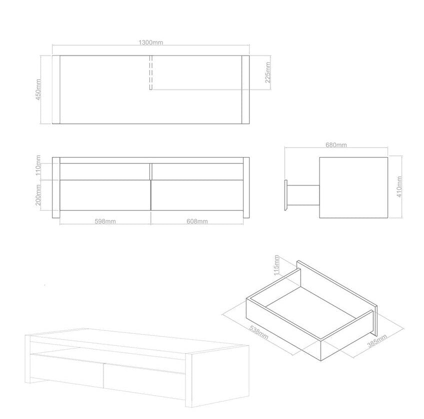 Natural Oak Veneer Coffee Table with 2 Storage Drawers and 1 Shelf | Loki