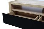 Natural Oak Veneer Coffee Table with 2 Storage Drawers and 1 Shelf | Loki