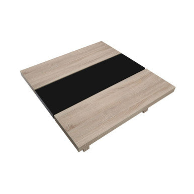 Black and Natural Square Coffee Table | Loki