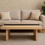 Black and Natural Square Coffee Table | Loki