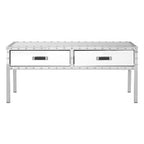 Silver Rectangular Storage Coffee Table in Metal and Glass | Rivet