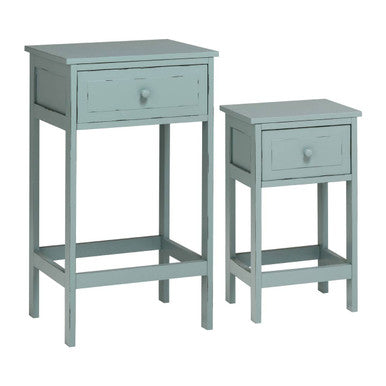 Grey Set of 2 Engineered Wood Bedside Tables with 2 Storage Drawers | Chatelet