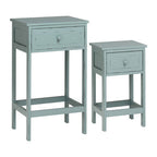 Grey Set of 2 Engineered Wood Bedside Tables with 2 Storage Drawers | Chatelet