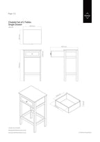 Grey Set of 2 Engineered Wood Bedside Tables with 2 Storage Drawers | Chatelet