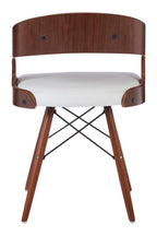 White Leather Effect Chair with Curved Back | Parkar