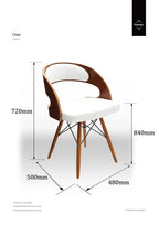 White Leather Effect Chair with Curved Back | Parkar