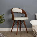 White Leather Effect Chair with Curved Back | Parkar