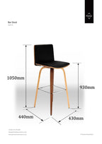 Black Leather Effect Bar Chair | Parkar