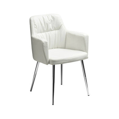 White Leather Effect Dining Chair | Merrik