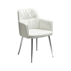 White Leather Effect Dining Chair | Merrik
