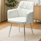 White Leather Effect Dining Chair | Merrik