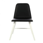 Black Leather Effect Dining Chair with White Legs | Cassy