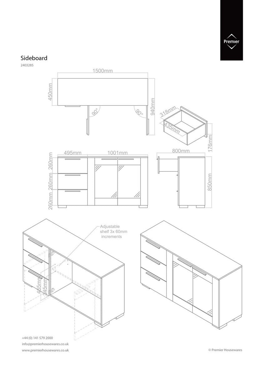 Walnut Veneer Sideboard | Cassy