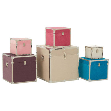 Multicoloured Set of 6 Storage Trunks | Carla