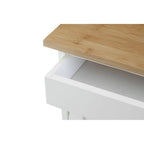 White and Natural Kitchen Trolley with Drawer | Harlow
