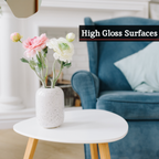 White High Gloss Top Nest of 2 Tables with Natural Wood Legs | Nostra