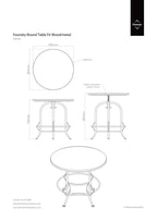 Fir Wood Top Height Adjustable Round Side Table with Industrial Metal Base | Foundry