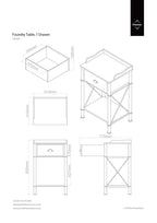 Industrial Metal Frame 1-Drawer Side Table with Natural Wood Grain Top | Foundry