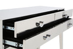 Silver Stainless Steel Console Table with 4 Storage Drawers | Lure