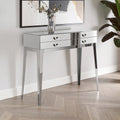 Silver Stainless Steel Console Table with 4 Storage Drawers | Lure