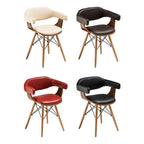 Parkar Brown Leather Effect and Beech Wood Chair