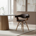 Parkar Brown Leather Effect and Beech Wood Chair