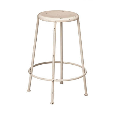 Cream Metal Bar Stool | Artisan