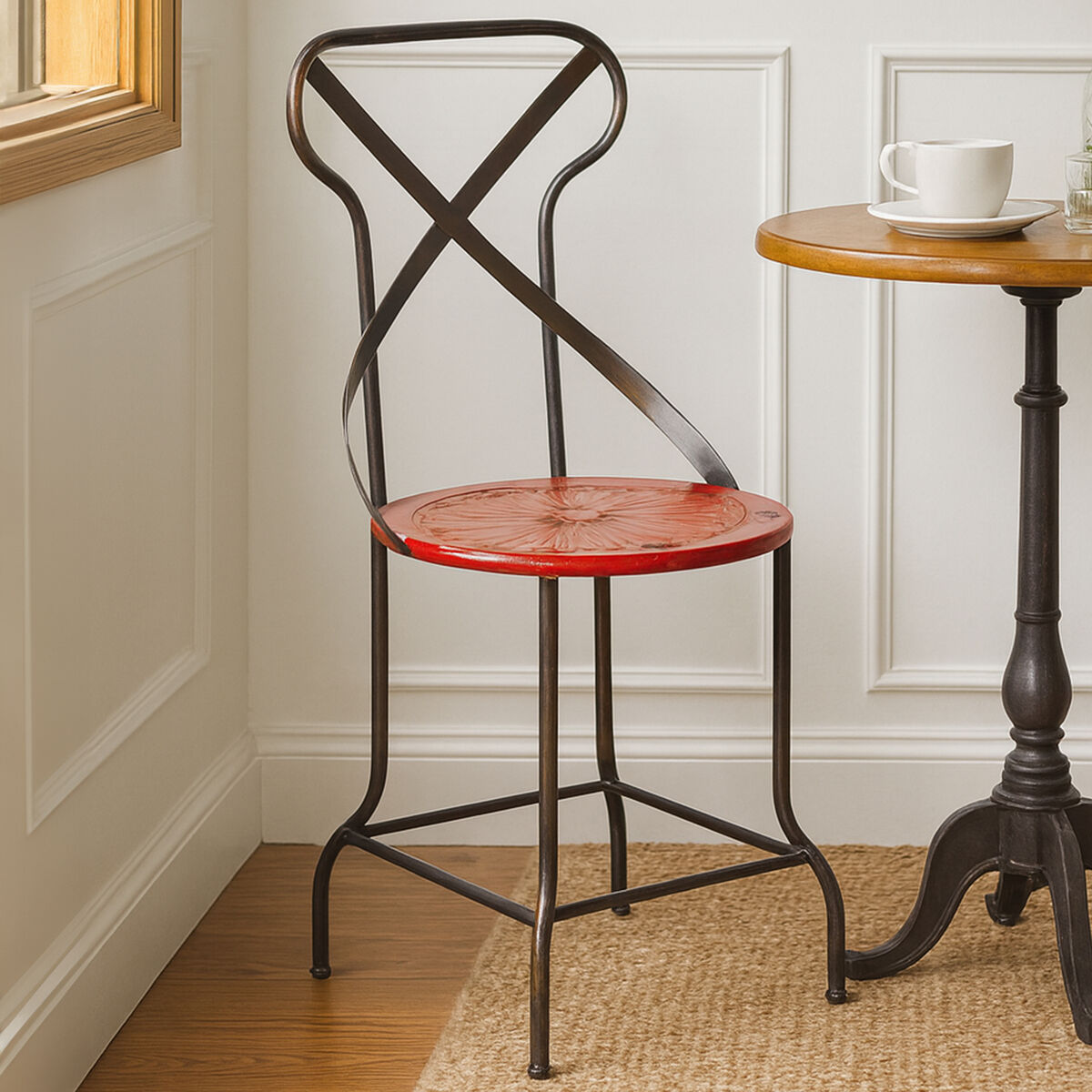 Red Metal Seat Chair | Artisan