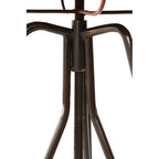 Red Metal Adjustable Bar Table with Black Distressed Finish Hairpin Legs | Artisan