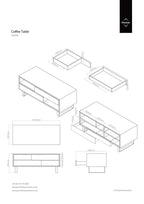White High Gloss Coffee Table with 2 Drawers and Open Shelves | Moritz