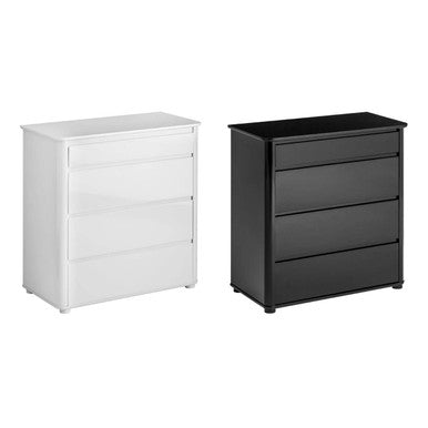 Black High Gloss 4 Drawer Chest | Moritz