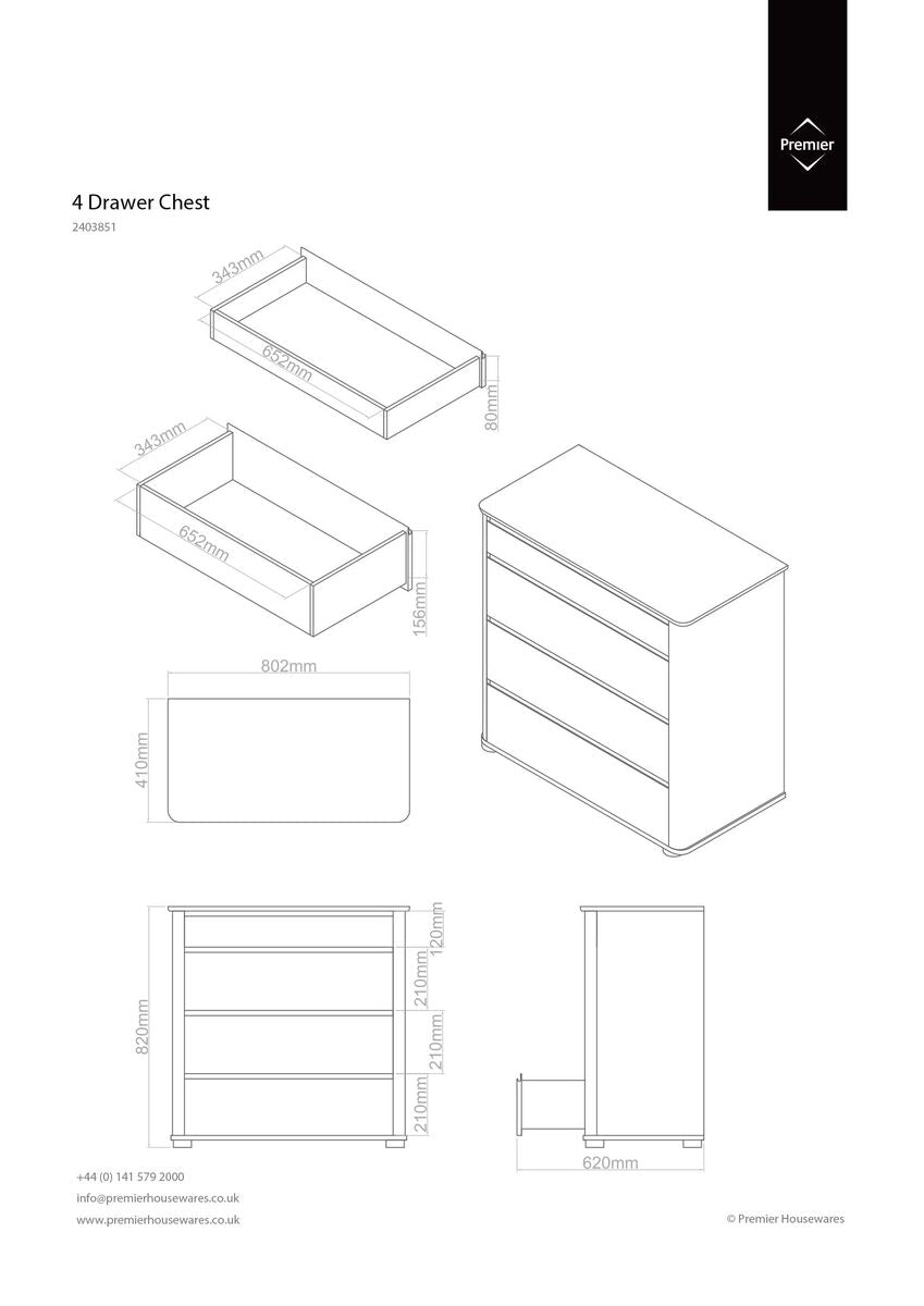 Black High Gloss 4 Drawer Chest | Moritz